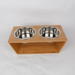 Comederos Elevados para Perros y Gatos, Tamaño L, Soporte de Bambú con Patas Antideslizantes - Product Image 3