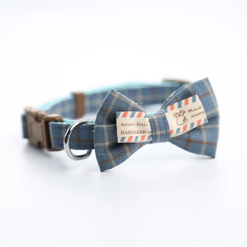 Adjustable Nylon Pet Cat Dog Collar With Bowtie