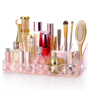 Clear makeup organizer storage box plastic home cosmetic storage makeup organizer for makeup accessories