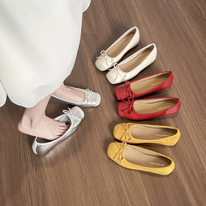 Scarpe da <span class=keywords><strong>Donna</strong></span> in Stile Francese, <span class=keywords><strong>Ballerine</strong></span> con Punta Tonda, Suola Morbida, Slip-on da <span class=keywords><strong>Donna</strong></span> - Product Image 1