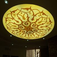 Bon marché Plafond à déflecteur extensible de forme ronde en cercle d'aluminium Carreaux à double couche Plafond tendu suspendu