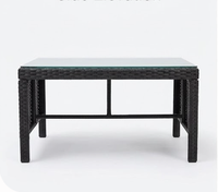 Ensemble de meubles de patio en forme de L moderne, canapé sectionnel en rotin tressé pour l'extérieur, résistant aux intempéries, en rotin PE avec table