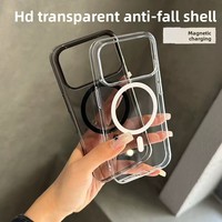 Compatible avec 17 Pro Max, coque de téléphone transparente magnétique en PC pressée à chaud, P90 Pro Max, transparente comme du verre, charge sans fil