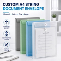 Carpeta de Archivos Expandible Transparente A4 de PP/PVC con Cierre de Cordón, Personalizable con Logotipo, Color y Tamaño