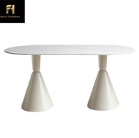Table à manger nordique moderne et simple en pierre frittée de haute qualité pour 6 personnes, idéale pour la maison, l'hôtel ou l'hébergement touristique