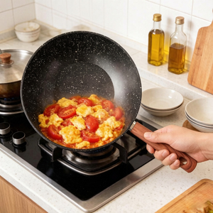Poêle à frire multifonctionnelle en aluminium antiadhésif de 28 cm, facile à nettoyer, adaptée aux cuisinières à gaz et électriques - Product Image 2