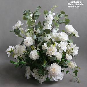 Arreglo Floral de Seda en Maceta con Plantas Verdes, Estilo Bosque, para Bodas y Exteriores, Simulación de Camino, Arte Floral, 65x50cm - Product Image 4