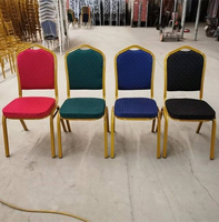 Chaise de banquet d'hôtel à prix abordable avec structure métallique durable et siège en tissu, vente directe d'usine