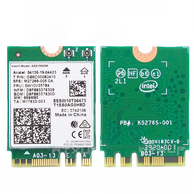 AX210 M.2 WiFi 6E Card 2.4G/5G/6G Tri-Band Dual-Band NGFF M.2 CNVio2 Wireless Network Card With Bluetooth AC9560NGW 7265NGW