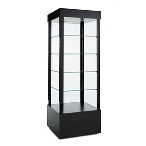 <span class=keywords><strong>KEWAY</strong></span> Vitrine en verre personnalisée avec 4 étagères réglables Vitrine de magasin de détail Vitrine avec vitrine en verre léger - Product Image 1