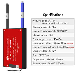 Daly Papan Kontrol Sirkuit BMS, Produsen Perakitan <span class=keywords><strong>Pcb</strong></span> 3S 12V 30A Dibuat Di Cina - Product Image 4