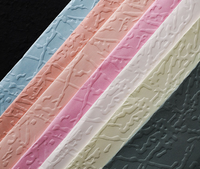 Kertas Pembungkus Evergreenwrap 3D Embossed Relief Tekstur Batu, Kertas Pembungkus Buket Bunga Tebal dan Keras untuk Bahan DIY
