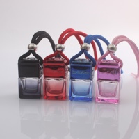 Diffuseur de parfum pour voiture 6 ml, flacons noirs, bouteille en verre carrée colorée, diffuseur d'arôme suspendu pour voiture, désodorisant