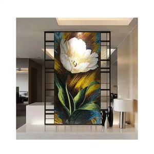 Mosaïque décorative en verre à motifs floraux découpés, art mural en carreaux - Product Image 1
