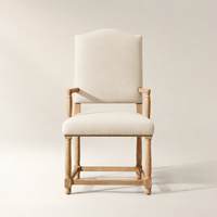Fauteuil de salle à manger moderne de luxe rembourré à dossier haut, pieds en bois massif, chaise individuelle design pour la maison et l'hôtellerie