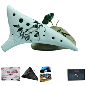 Ocarina en céramique 12 trous Alto C, style chinois, motifs variés, pour débutants, vente en gros - Product Image 3