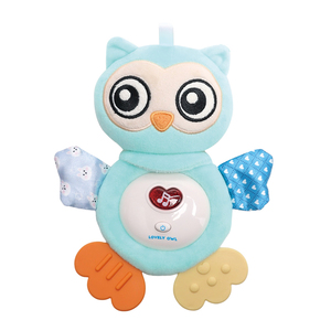 Coffret cadeau pour bébé, grand jouet en peluche apaisant pour nouveau-né, hibou aux grands yeux, jouets sensoriels pour bébé de moins de 3 ans avec lumière et son - Product Image 1