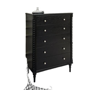 ตู้ลิ้นชักสไตล์วินเทจ 6 ชั้น ทำจากไม้เนื้อแข็ง สำหรับเก็บของในห้องนอน พร้อมฟังก์ชั่นจัดเก็บ - Product Image 5