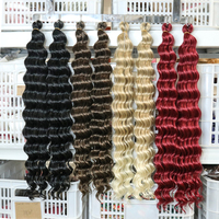 Cheveux synthétiques Kanekalon en fibre ondulée profonde brésilienne, ombrés blonds, en gros, Julianna 22 26 32 40 pouces, pour tresses au crochet