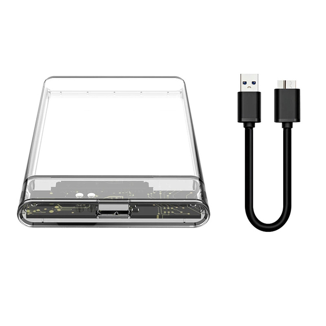 2.5 Inch HDD Enclosure USB 3.0 2.0 Serial Port SATA SSD Hard Drive Case Support 6TB Transparent Mobile External HDD Case
