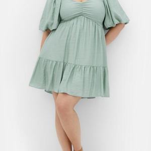 ชุดเดรสแฟชั่นฤดูร้อนแบบเปิดไหล่สำหรับผู้หญิงไซส์พลัส ดีไซน์หรูหรา ทรงเข้ารูป แต่งระบาย ผ้าพันรัดรูป สไตล์ลำลอง - Product Image 5