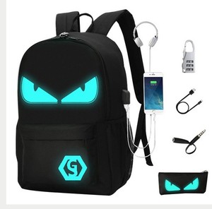 Custom Unisex <b>Laptop</b> <b>Backpack</b> with Luminous USB Charger Large Capacity Anti-Theft Waterproof Zipper Closure - Product Image 2