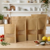 Sac d'emballage alimentaire en kraft écologique avec fermeture éclair, imprimé sur mesure