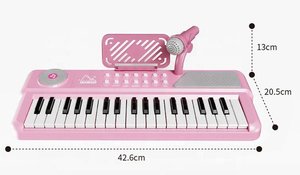 Clavier de piano électrique à 37 touches avec microphone, jouet éducatif en plastique, instrument de musique pour apprendre la musique - Product Image 6