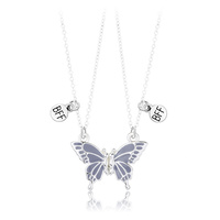 2 pcs/set Couple Popular Butterfly Matching Pendant Necklace BFF Magnetic Best Friend Necklaces