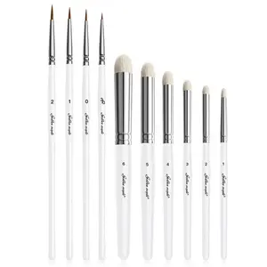 Custom Logo 10 Different Size Goat Hair Acrylic Model Paint Brushes Micro Detail Paint Brush Set For Miniature Painter