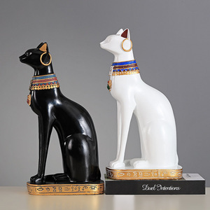 Artisanat religieux personnalisé dieu égyptien <span class=keywords><strong>bastet</strong></span> maneki neko grande statue de chat en résine - Product Image 5