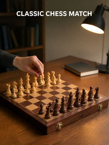 Jeu <span class=keywords><strong>d</strong></span>'<span class=keywords><strong>échecs</strong></span> en bois de qualité tournoi, pièces lestées, plateau pliable pour joueur professionnel - Product Image 4