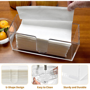 कारखाने-अनुकूलित स्पष्ट त्रिफोल्ड नैपकिन धारक एक्रिलिक काउंटरटॉप मोल्ड पेपर तौलिया डिस्पेंसर - Product Image 2