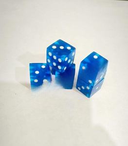 Dados de Juego Acrílicos Azules de Alta Calidad con Puntos Blancos, Accesorio Resistente para Juegos de Mesa - Product Image 1