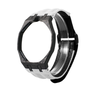 Étui de protection premium en fibre de carbone pour la montre Royl Pop Ap*swatch Collab avec bracelet en nylon à boucle auto-agrippante