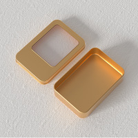 Petite boîte vide artisanale portable en métal personnalisée mini boîte à charnière en étain avec badge de câble USB recyclable pour bougie et autocollants