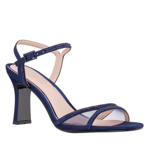 Elegantes Sandalias de Tacón de Malla para Mujer con Punta Abierta y Redonda, Correa al Tobillo, Sandalias de Tacón con Tiras y Pedrería, Zapatos de Boda - Product Image 4