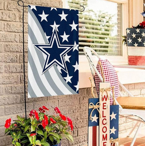 Bandera de Jardín Personalizada de los Dallas <span class=keywords><strong>Cowboys</strong></span> con Diseño de la Bandera Americana, Impresa por Ambos Lados en Poliéster - Product Image 3