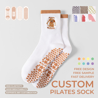 Chaussettes de sport antidérapantes en coton de qualité supérieure pour femmes, chaussettes de danse, chaussettes de yoga et de pilates avec logo personnalisé