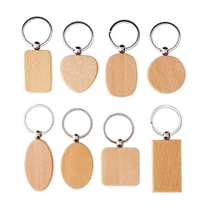 עץ מפתח מחזיק עץ מפתח שרשרות עבור חריטת ריק עץ Keychain צורת בית