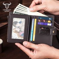 Portefeuille pour homme en cuir avec fermeture éclair, personnalisable avec logo, prix d'usine, vente en gros, style vintage, anti-RFID, en cuir de vachette, porte-cartes