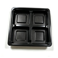 Fabrieksdirect 4-compartimenten fruitinzetbak met aangepast logo blisterverpakking voor verse gesneden fruit groothandel