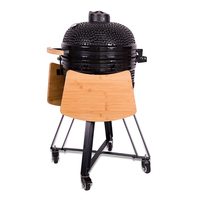 OEM ODM Vente en gros Kamado Premium Luxueux Four en céramique de 22 pouces avec chariot, Barbecue au charbon de bois pour extérieur, restaurant, maison, cuisine