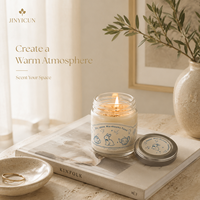Bougie parfumée en cire de soja miniature personnalisée avec étiquette privée, 118 g, avec pot en verre et couvercle en métal, cadeau de Noël pour la décoration de la maison, vente au détail OEM ODM
