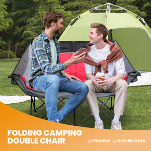 Modern Large Iron Frame Durable Portable Double Seat Camping <strong>Chair</strong> Foldable Outdoor Furniture Garden Gym Hiking Adventures - Product Image 6