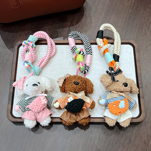 Llavero de Peluche de Oso de Peluche con Collar de Algodón Arcoíris, Juguete de Animal de Peluche Personalizado Creativo y Divertido para Colgar en la Bolsa - Product Image 1