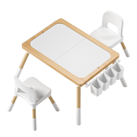 Table d'étude et de jeu multifonctionnelle pour enfants, réglable en hauteur, avec rangement et tableau de dessin, pour la maternelle et la maison