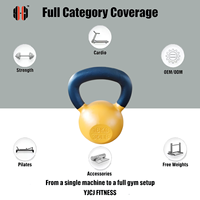 Kettlebell émaillé couleur personnalisée, corps lisse, poignée large, structure durable pour équipement d'entraînement de force commercial