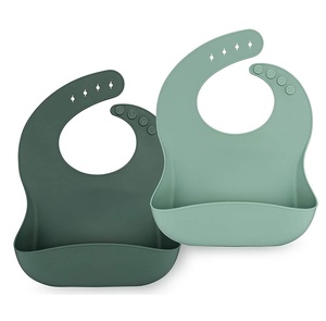 Bavoir bébé en silicone imperméable, réglable au cou, pour tout-petits et enfants, design 030, logo personnalisé, vente en gros - Product Image 1