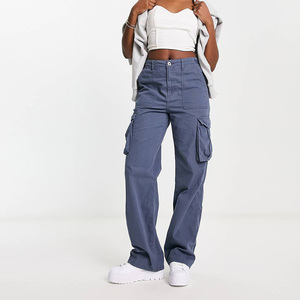 Pantalon <span class=keywords><strong>cargo</strong></span> décontracté pour femmes de haute qualité, <span class=keywords><strong>taille</strong></span> haute, jambe droite, personnalisé pour femmes pour filles - Product Image 5